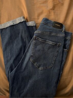Express Blue Straight Leg Denim Jeans